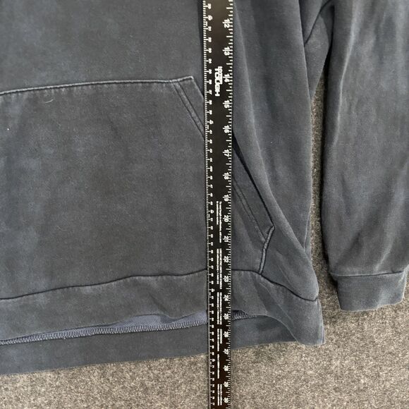 Adidas Hoodie Men's Medium Navy Blue Pullover Sweatshirt Athletic Thumb Holes - Picture 5 of 10